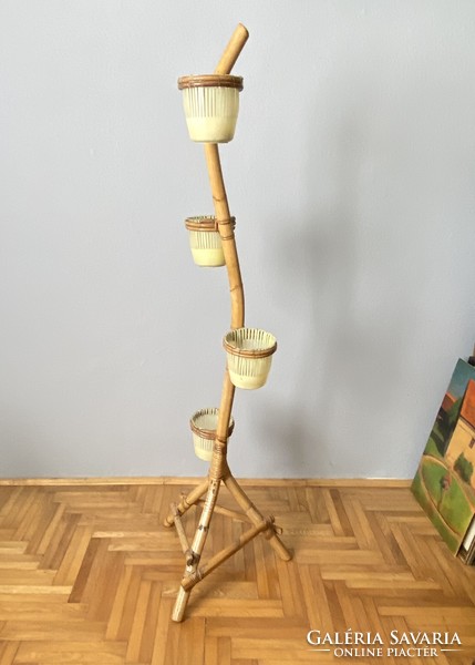 Flower stand made of bent reed, room decoration, 163 cm