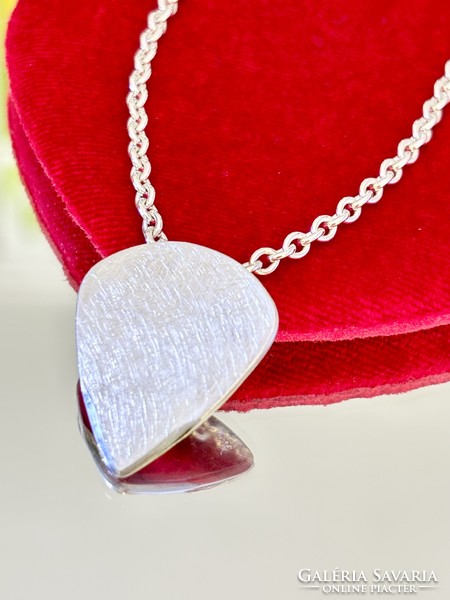 Silver guitar pick pendant and necklace (can be engraved)