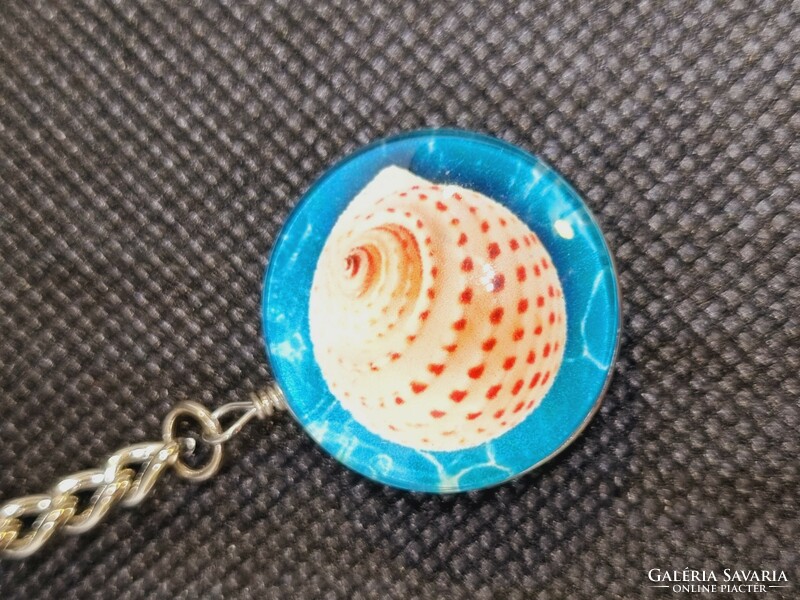 Treasures of the Sea Double Glass Lens Keychain New!