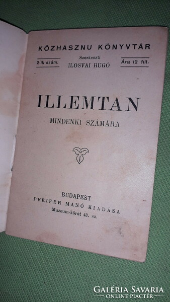 1900 Cca antique ilosvay hugó: etiquette public library No. 2 Book according to the pictures pfeifer elf