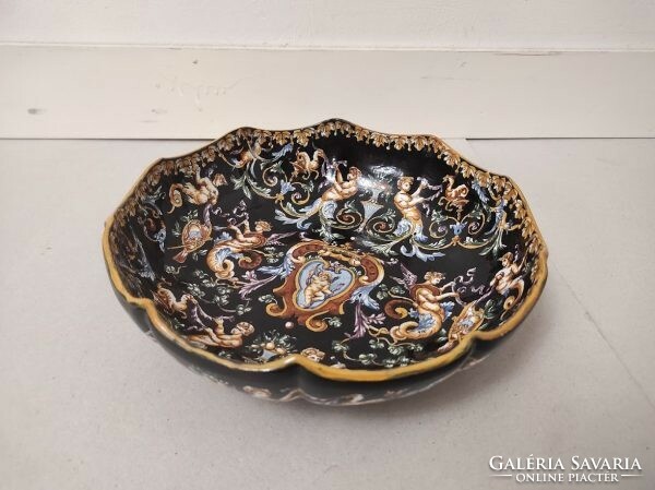 Antique French Gien Renaissance bowl tin-glazed earthenware porcelain fruit bowl centerpiece 957 8639