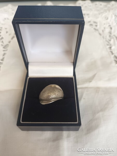 Old handmade silver sport ring in oval shape for sale!