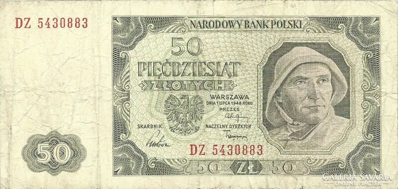 50 Zloty zlotych 1948 poland 2.