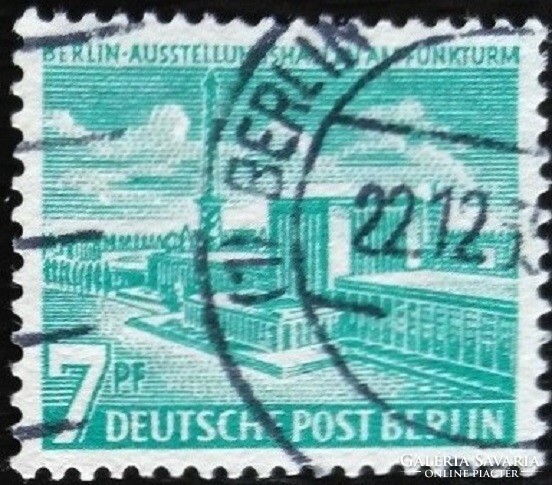 Bb121p / Germany - Berlin 1954 Berlin buildings stamp series 7 pf. Its value is sealed