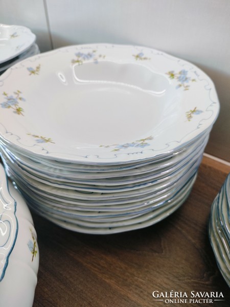 Zsolnay blue peach blossom 42-piece dinner set for 12 people