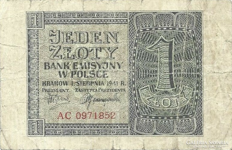 1 zloty 1941 Lengyelország 1.