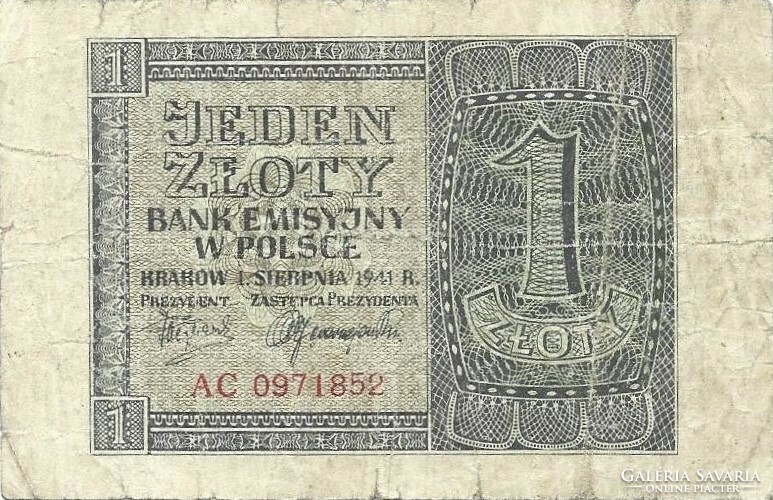 1 Zloty 1941 Poland 1.