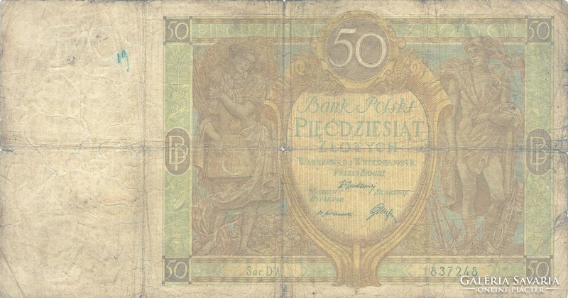 50 zloty zlotych 1929 Lengyelország 1.
