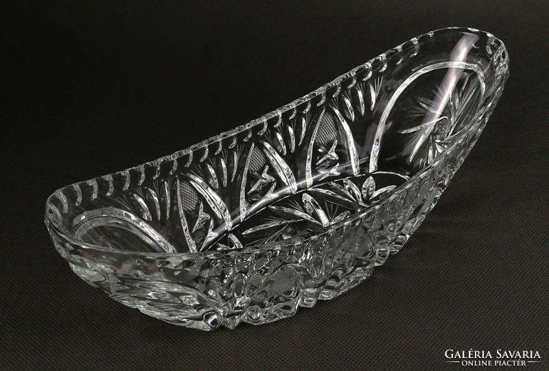 1Q864 boat-shaped polished glass table center serving bowl 25 cm