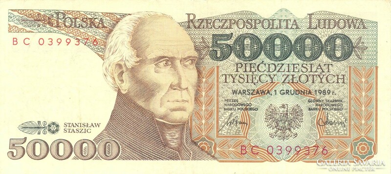 50000 zloty zlotych 1989 Lengyelország 2.