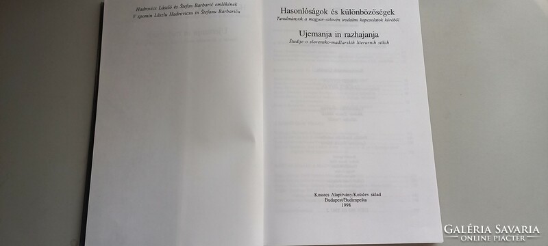 Similarities and differences (Hungarian-Slovenian literary relations) fried istván lukács istván