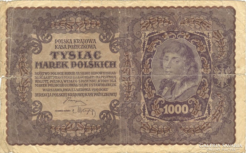 1000 marka 1919 Lengyelország II. széria 1.