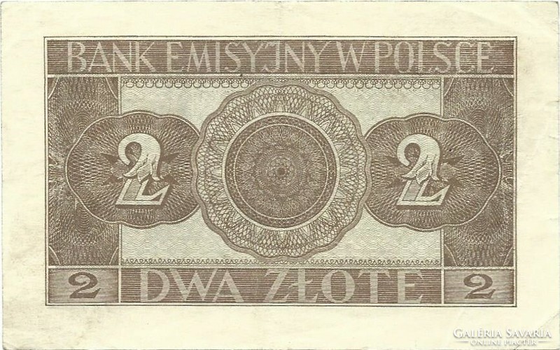 2 zloty zlotych zlote 1941 Lengyelország 3.