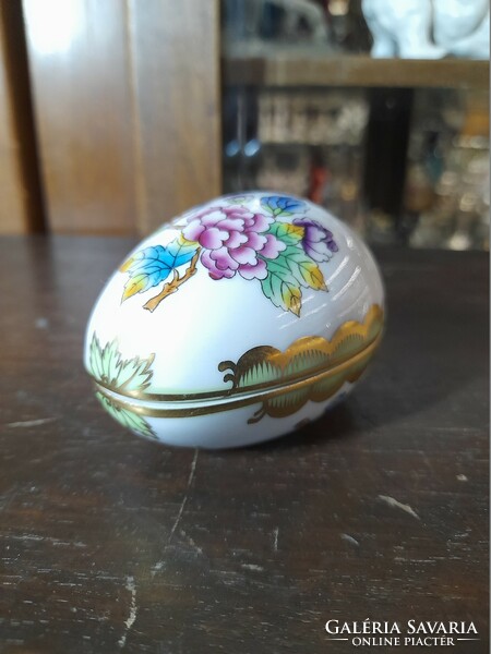 Herend Victoria patterned, egg-shaped, box, bonbonnier. 7.5 Cm.
