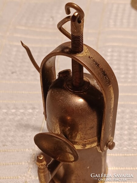 Small brass miner's lamp ornament