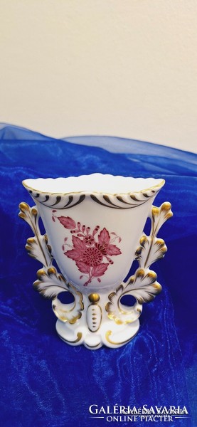 A richly gilded special vase with purple appony pattern from Herend