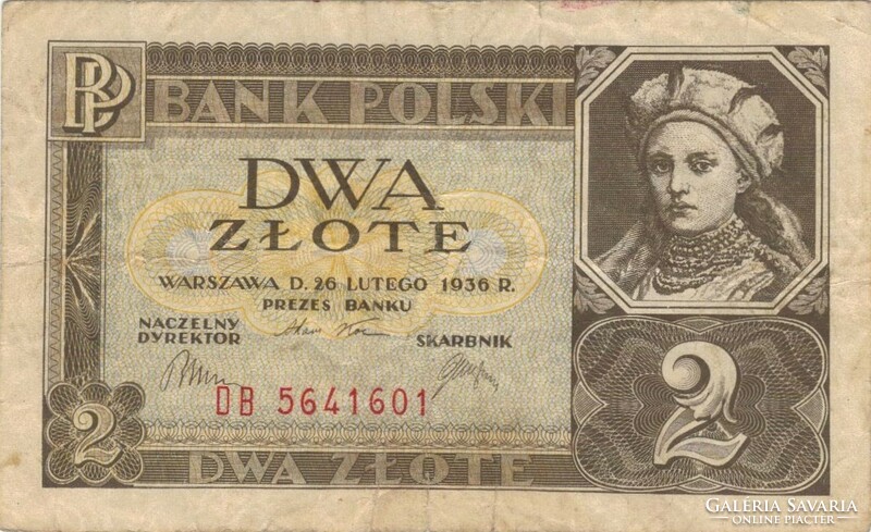2 zloty zlotych zlote 1936 poland 2.