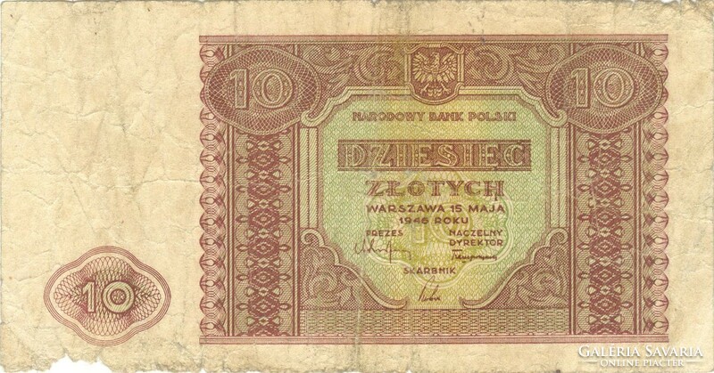 10 Zloty zlotych 1946 poland 2.