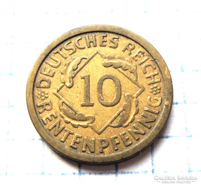 Németország - 10 rentenpfennig - 1924