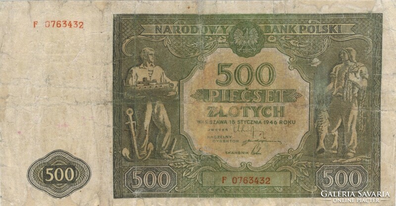 500 zloty zlotych 1946 Lengyelország