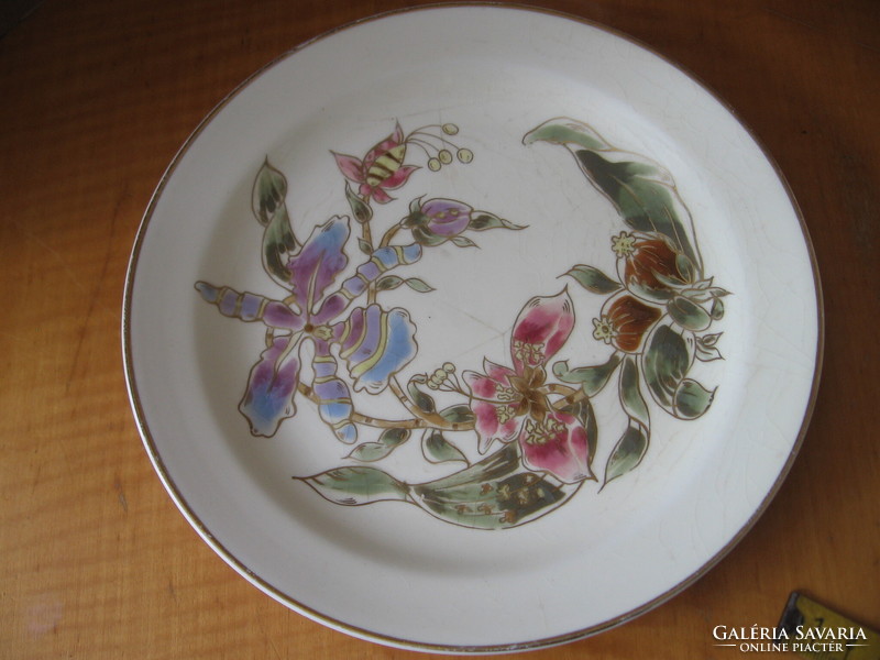 Antik Zsolnay orchideás tányér