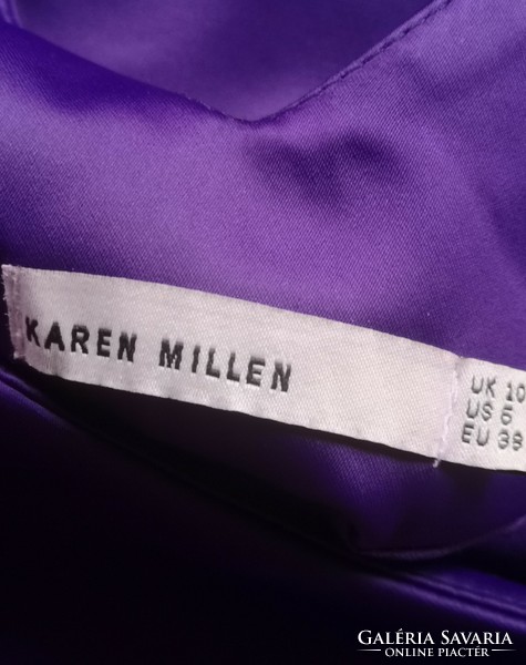 Karen Millen 36-38-as, exkluzív lila alkalmi szatén ruha