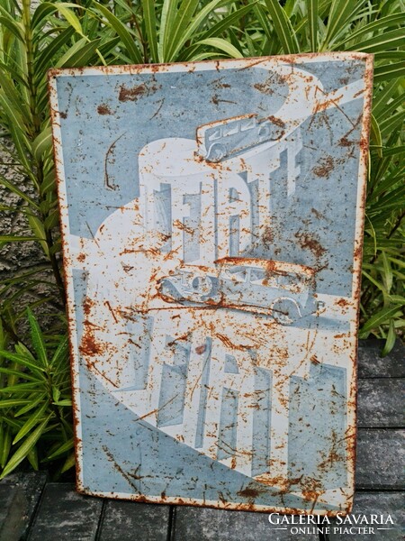 Old fiat advertising tin sign