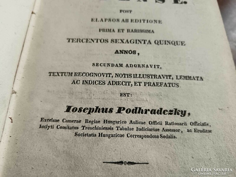 PODHRADCZKY, (József) Josephus: Chronicon Budense, 1838-as bőr és kemény karton kötés