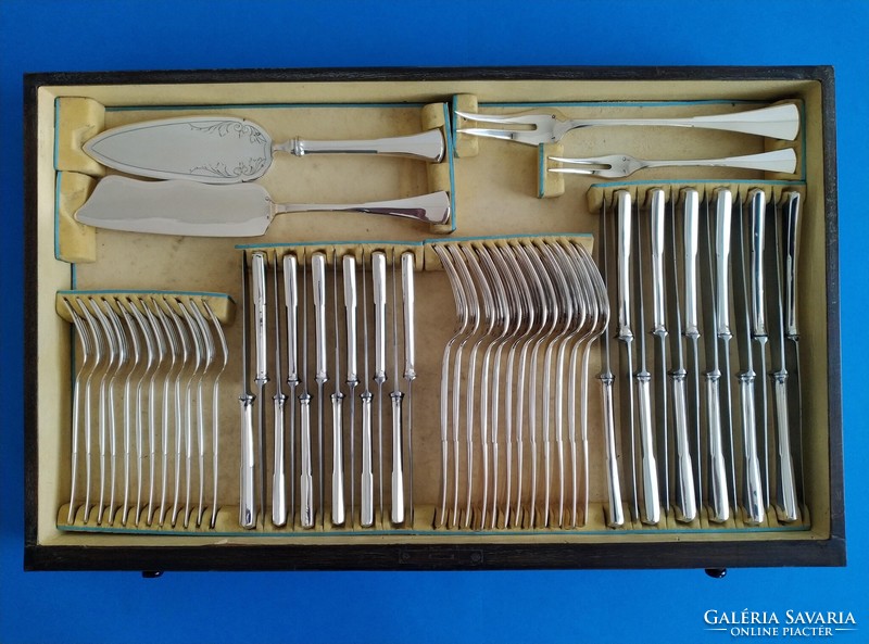 Silver 12-person cutlery set, 112 pieces in English style