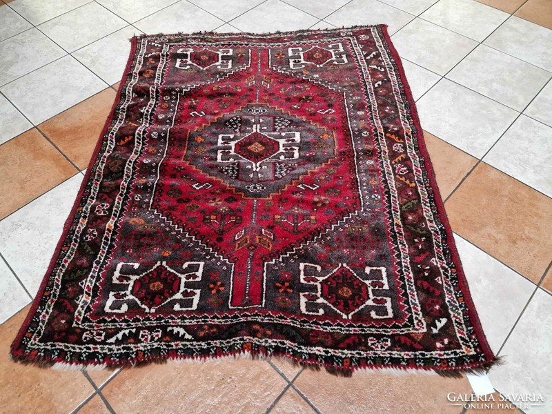 Iranian shiraz 122x152 hand knotted wool persian carpet mz255
