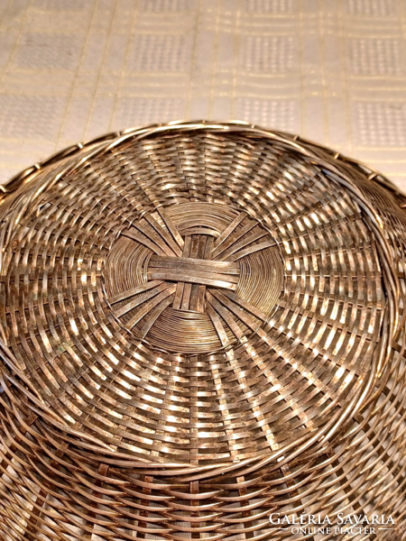 Silver-plated copper bread basket