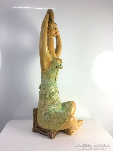 tibor Jandó: combing c. Ceramic statue - 51226