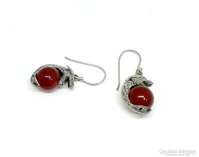 Dragon silver dangling earrings (zal-ag117734)