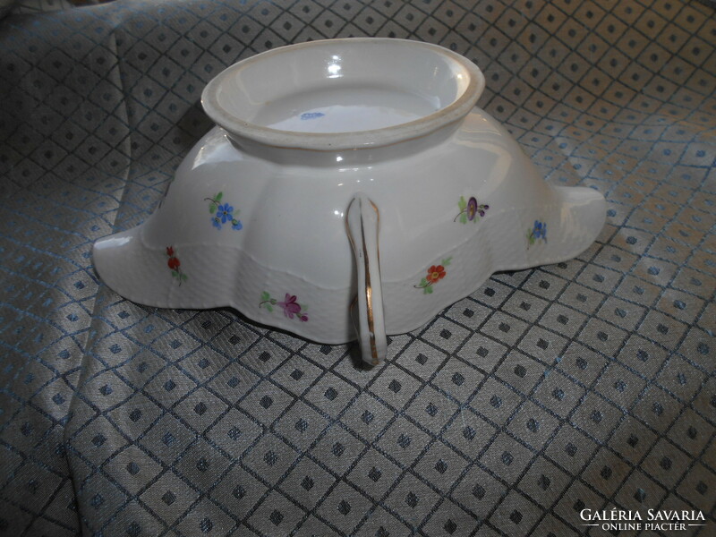 O Herend flower pattern centerpiece, sauce bowl. With coat of arms