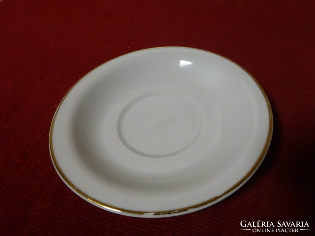 Kínai porcelán kávéscsésze alátét, arany szegélyes, átmérője 11,5 cm. Jókai.