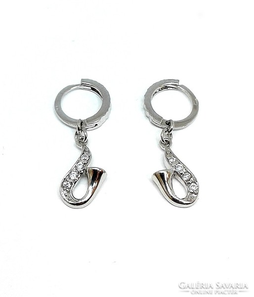Saxophone silver dangling earrings (zal-ag119721)