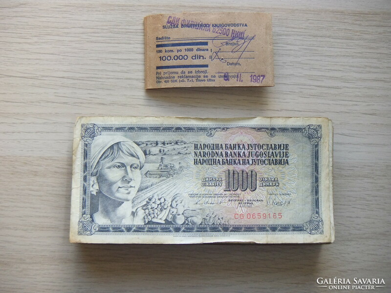 1.000   Dinár   1 Köteg 100 db    Jugoszlávia