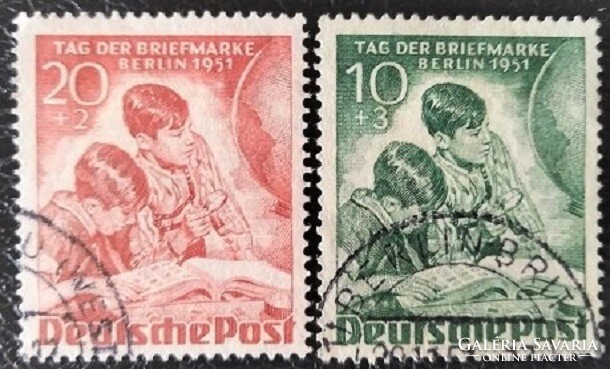 BB80-1p / Németország - Berlin 1951 Bélyegnap - Bélyegkiállítás bélyegsor pecsételt