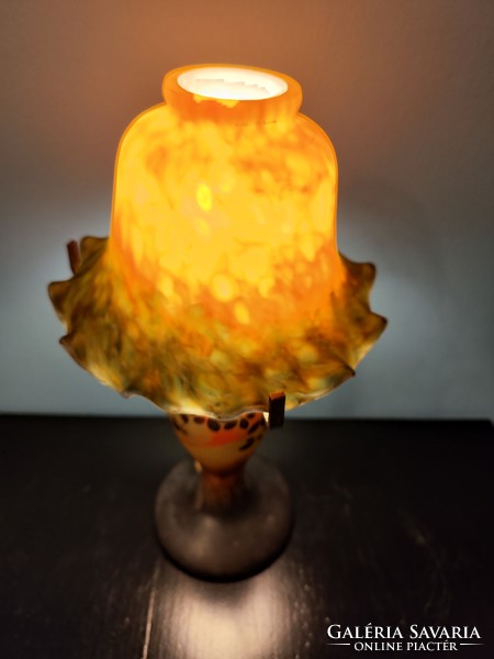 Old french glass table lamp