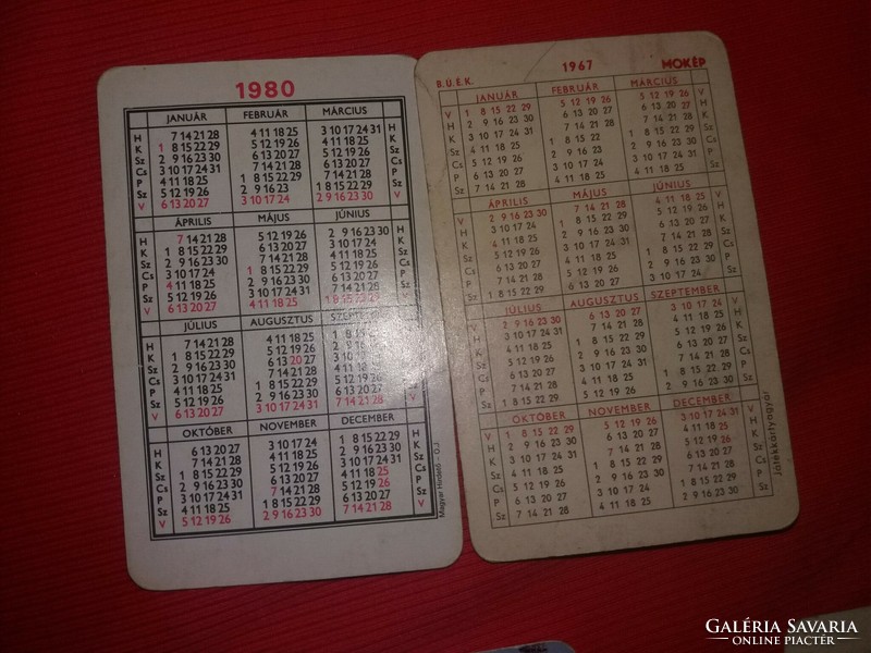 1976 -1988 Card calendars Újpest dozsa star wars mockup pioneering iron 5 rare pieces in one