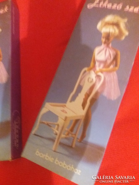 Retro magyar LOCOMO Barbie bútor székek dobozukban 3 db egyben a képek szerint