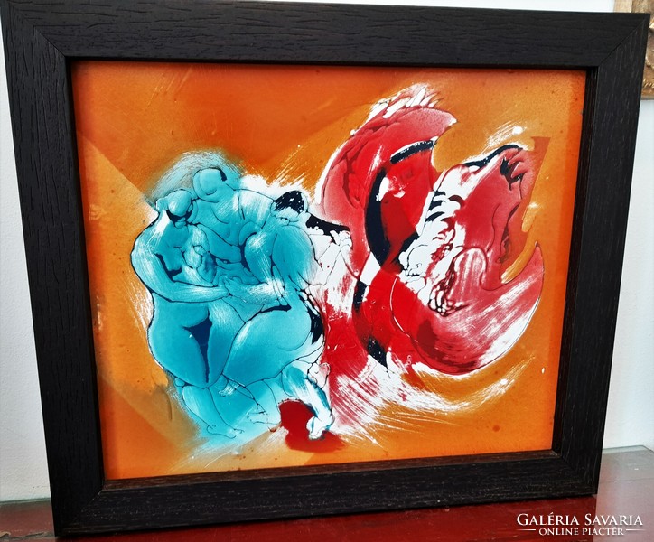 Very high quality fire enamel painting without markings