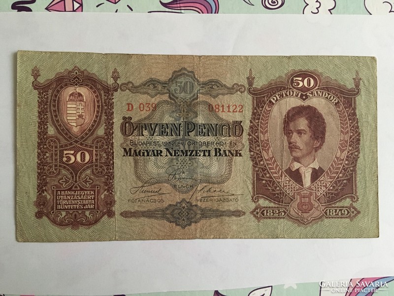 50 pengő bankjegy eladó