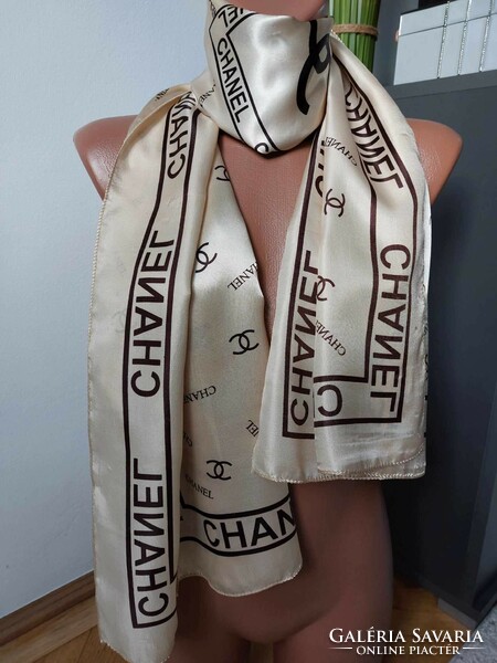 Chanel gold silk scarf