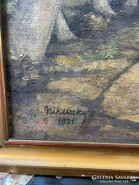Nikelszky Géza olaj vászon festmény.