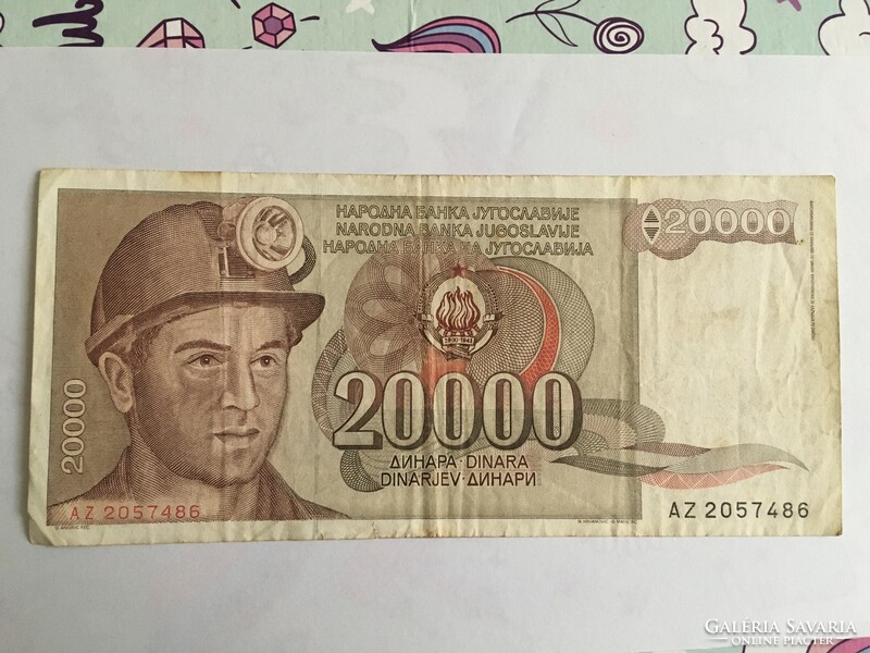 20000 dinár bankjegy eladó