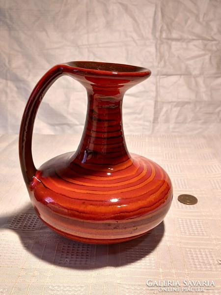 Applied art glazed ceramic vase-m.J.