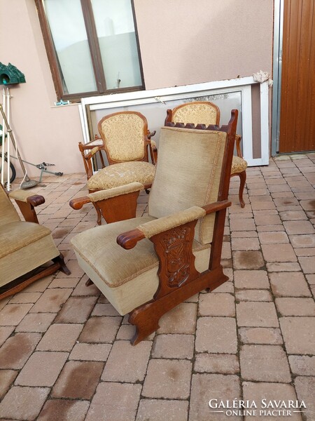 Rustic oak armchair