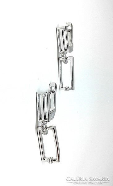 Square silver dangling earrings (zal-ag119995)