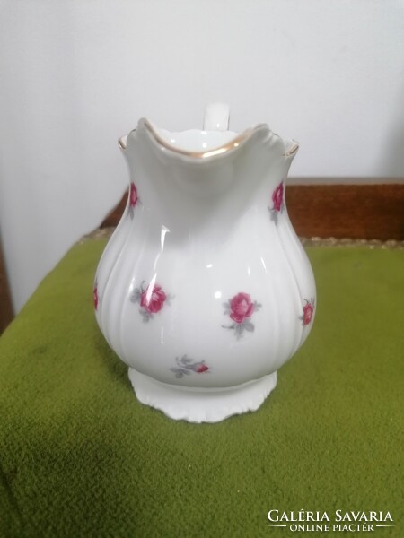 Zsolnay porcelán rózsa mintás tejkiöntő